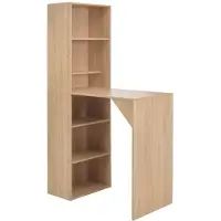 vidaXL Bartisch mit Schrank Eichenoptik 115x59x200 cm
