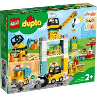 LEGO 10933 DUPLO Große Baustelle mit Licht und Ton, Fahrzeuge mit Push und Go Motor, Spielzeug für Kinder im Alter von 2–5 Jahren