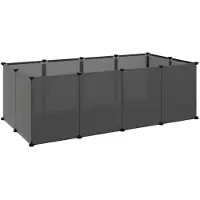 vidaXL Kleintierkäfig Schwarz 144x74x46,5 cm PP und Stahl