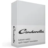Cinderella Spannbettlaken mit geteiltem Topper Sundays Light Grey (Satin)-200 x 220 cm
