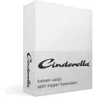 Cinderella Geteilter Topper Spannbettlaken Sundays White (Satin)-200 x 220 cm