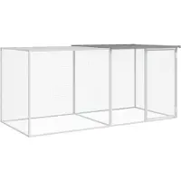 vidaXL Hühnerkäfig mit Dach Hellgrau 203x98x90 cm Verzinkter Stahl