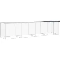 vidaXL Hühnerkäfig mit Dach Anthrazit 403x98x90 cm Verzinkter Stahl