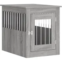 vidaXL Hundekäfig im Möbelstil Grau Sonoma 55x75x65 cm Holzwerkstoff