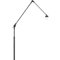 Steinhauer Stehleuchte Prestige Chic 1-flammig Mattes Schwarz 145x35cm