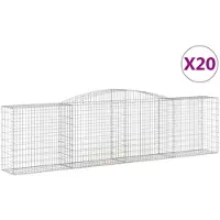 vidaXL Gabionen mit Hochbogen 20 Stk 400x50x100/120cm Verzinktes Eisen