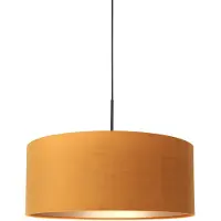 Steinhauer Pendelleuchte Sparkled Light 1-flammig Mattschwarz / goldener Schirm 50x50cm
