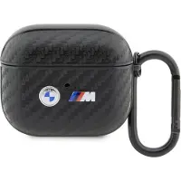 BMW Etui Bma3Wmpuca2 Na Airpods 3 Gen Abdeckung - Czarne Kohlenstoff Doppelmetall-Logo