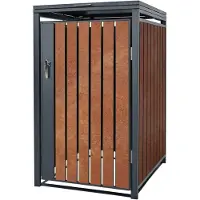 ML-Design Mülltonnenbox 1er Mülltonne, 240L, 68x80x120 cm, Anthrazit-Rostoptik, Stahl, Wetterfest, Abschließbare Mülltonnenverkleidung Müllbox
