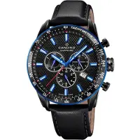 Candino Herren Chronograph Uhr Sport Sport Leder Armbanduhr schwarz UC4759/4