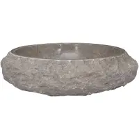 vidaXL Waschbecken Grau Ø40x12 cm Marmor