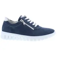 Waldlaufer H-Birdy 916001-206 Damen Schnürer, bequem, Leder, Blau/Weiss - Damenschuhe Bequeme Schnürschuhe, Blau, leder (denver vega)