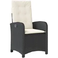 vidaXL Gartensessel Verstellbar mit Kissen Schwarz Poly Rattan