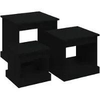 vidaXL Couchtische 3 Stk. Schwarz Holzwerkstoff
