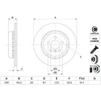 Bosch Bremsscheibe 0 986 479 G15 hinten, belüftet, hochkarbonisiert, 1 Stück
