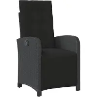 vidaXL Gartensessel mit Fußteil Verstellbar Schwarz Poly Rattan