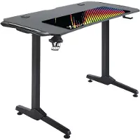 X Rocker Panther Aluminium Carbon Gaming Tisch mit Kabelmanagement | Schreibtisch mit Becherhalter & Headsetablage | 111 x 60 x 76 cm
