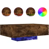 vidaXL Couchtisch mit LED-Leuchten Räuchereiche 85x55x31 cm