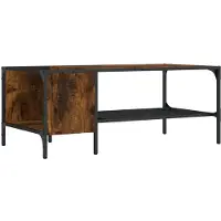 vidaXL Couchtisch mit Regal Räuchereiche 100x51x40 cm Holzwerkstoff