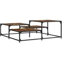 DKD Home Decor Couchtisch Räuchereiche 107x107x40 cm Holzwerkstoff