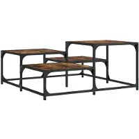 vidaXL Couchtisch Räuchereiche 87,5x87,5x40 cm Holzwerkstoff