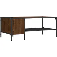 vidaXL Couchtisch mit Regal Braun Eichen-Optik 100x51x40 cm