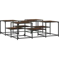 vidaXL Couchtisch Räuchereiche 121x121x40 cm Holzwerkstoff