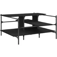 vidaXL Couchtisch Schwarz 100x100x48,5 cm Holzwerkstoff