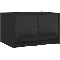 vidaXL Couchtisch mit Glastüren Schwarz 68x50x42 cm