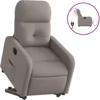 vidaXL Relaxsessel mit Aufstehhilfe Elektrisch Taupe Stoff