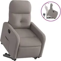 vidaXL Relaxsessel mit Aufstehhilfe Taupe Stoff