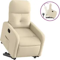 vidaXL Relaxsessel mit Aufstehhilfe Creme Stoff
