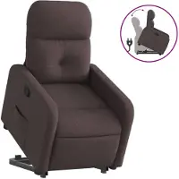 vidaXL Relaxsessel mit Aufstehhilfe Dunkelbraun Stoff