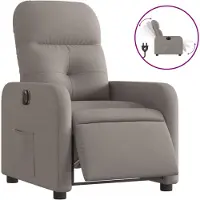 vidaXL Relaxsessel Elektrisch Taupe Stoff
