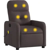 vidaXL Massagesessel Dunkelbraun Stoff