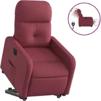 vidaXL Relaxsessel mit Aufstehhilfe Elektrisch Weinrot Stoff