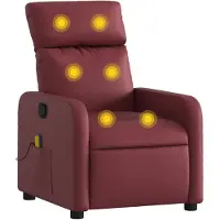 vidaXL Massagesessel Weinrot Kunstleder