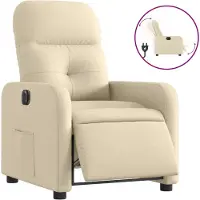 vidaXL Relaxsessel Elektrisch Creme Stoff