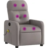 vidaXL Massagesessel Taupe Stoff