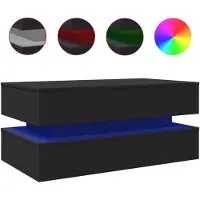 vidaXL Couchtisch mit LED-Leuchten Schwarz 90x50x40 cm