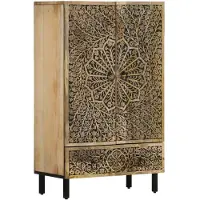 vidaXL Highboard 60x33x100 cm Massivholz Mango