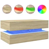 vidaXL Couchtisch mit LED-Leuchten Sonoma-Eiche 90x50x40 cm