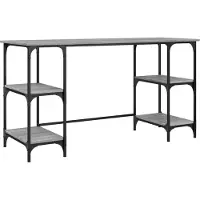 vidaXL Schreibtisch Grau Sonoma 140x50x75 cm Metall Holzwerkstoff