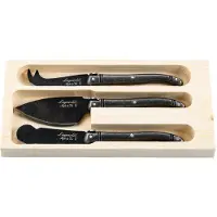 Laguiole Käsemesser Premium Line Black Stonewash (3-teilig)