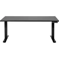 Beliani Schreibtisch Schwarz Melamin 160x72cm Elektrisch Höhenverstellbar Rechteckig mit USB Metallgestell Modern Büro Steh-Sitz-Tisch Stehtisch