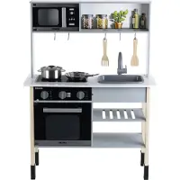 Miele 7199 Miele Küche | Höhenverstellbare Holzküche inkl. Kochfeld mit Sound- und Licht | Edles Küchen-Zubehör aus Edelstahl (Nicht erhitzbar) und Holz | Spielzeug für Kinder ab 3 Jahren