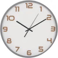 House Nordic | Wanduhr Greenwich Grau Kunststoff 4.5x35x35 cm | NADUVI