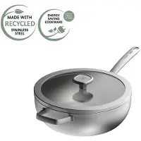 Berghoff Wok Leo Recycled mit Deckel und langem Griff 28 cm Graphite