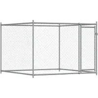 vidaXL Hundezwinger mit Tür Grau 2x2x1,5 m Verzinkter Stahl