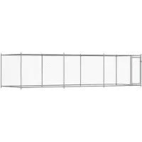 vidaXL Hundezwinger mit Tür Grau 6x2x1,5 m Verzinkter Stahl